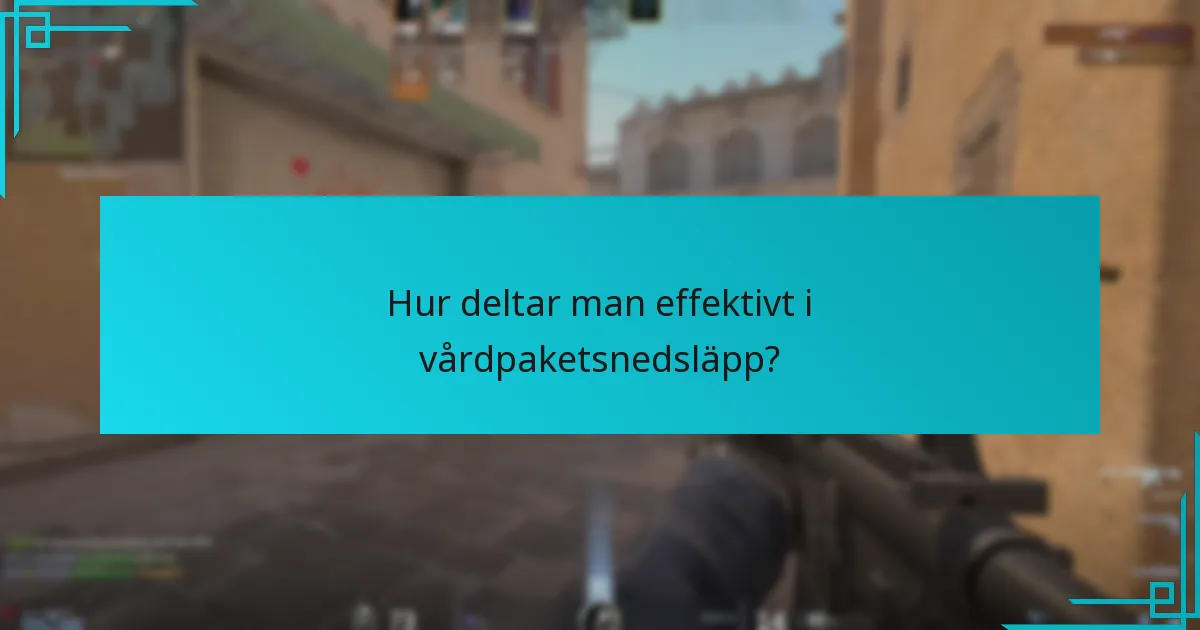Hur deltar man effektivt i vårdpaketsnedsläpp?