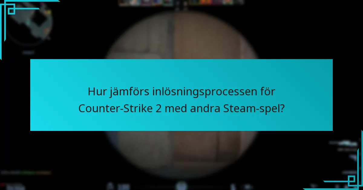 Hur jämförs inlösningsprocessen för Counter-Strike 2 med andra Steam-spel?
