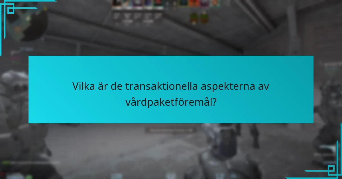Vilka är de transaktionella aspekterna av vårdpaketföremål?