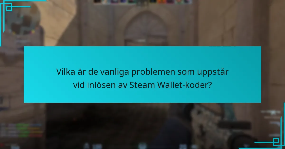 Vilka är de vanliga problemen som uppstår vid inlösen av Steam Wallet-koder?