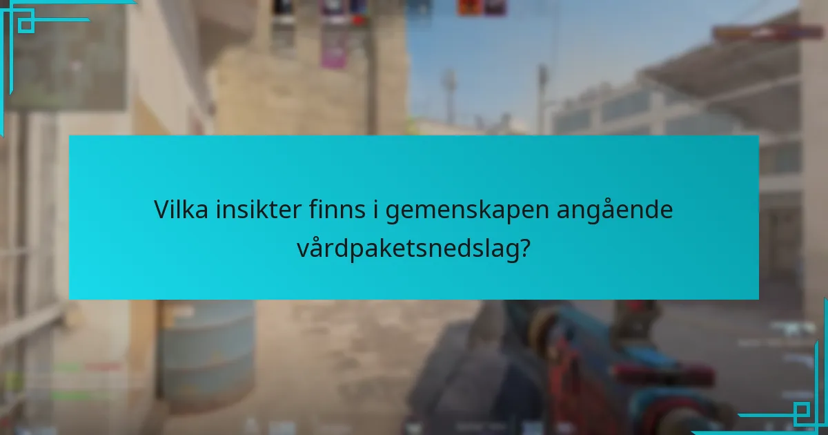 Vilka insikter finns i gemenskapen angående vårdpaketsnedslag?