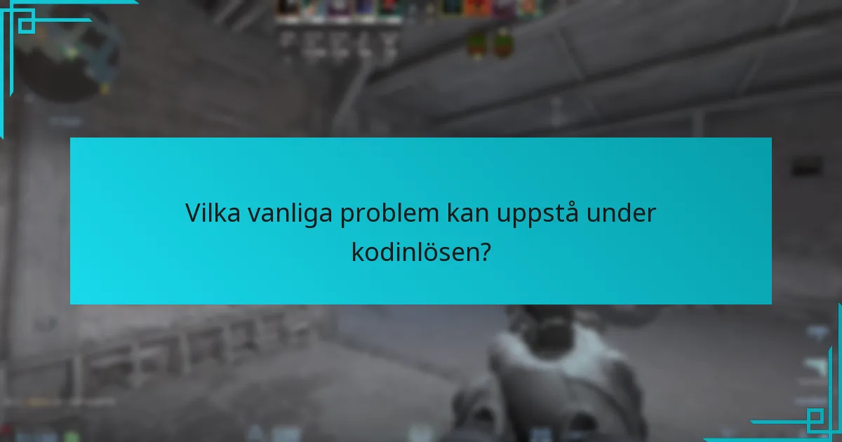 Vilka vanliga problem kan uppstå under kodinlösen?